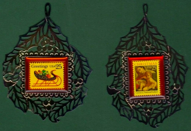 Christmas Ornaments USPS Official Vintage Postage Stamp Type of  1989