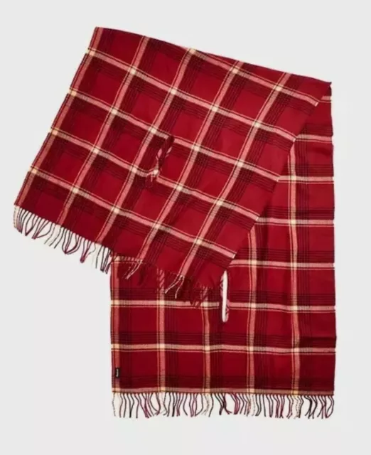 NWT Madewell Buffalo Check Cape Scarf AE614 $55 Scarlet Red Alberta Square Plaid