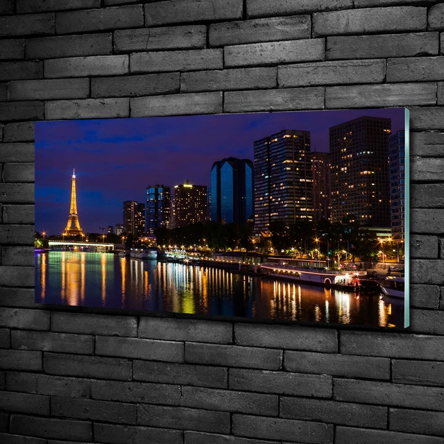 Tableau Déco Moderne Sur Verre Trempé Tulup - Gratte-Ciel Bleu - 100x50 Cm