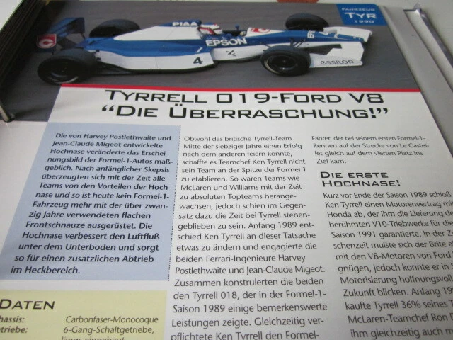 FORMEL 1 CHRONIK Fahrzeuge Tyrrell 019 Ford V8, 1990 EUR 4,41 PicClick IT