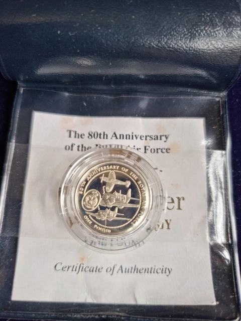 1998 Guernsey One Pound Anniversary of Royal Air Force argento prova una sterlina