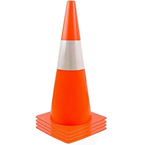 15 inch Traffic Safety Cones with Reflective Collars,[4 15in Orange