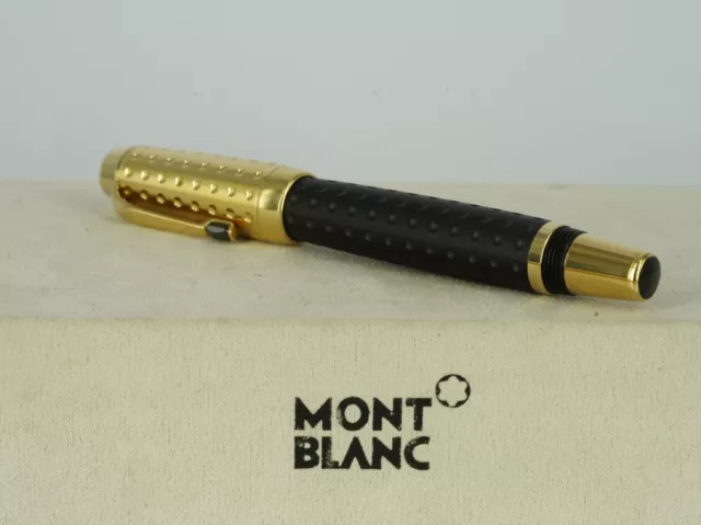 Montblanc Bohéme Doué Gold Plated Rollerball Fineliner Edelharz Schwarz ID 36006 2