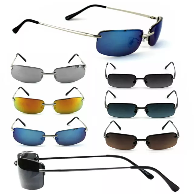 Schmale Herren Sonnenbrille Rechteckig Verspiegelt Agent Smith Neo Rennec M5&s