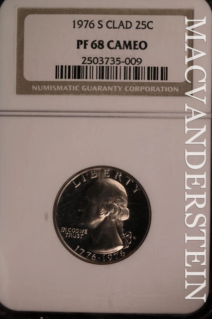 1976-S Washington Quarter - NGC PF 68 Cameo - Scarce  Proof  #SLW630