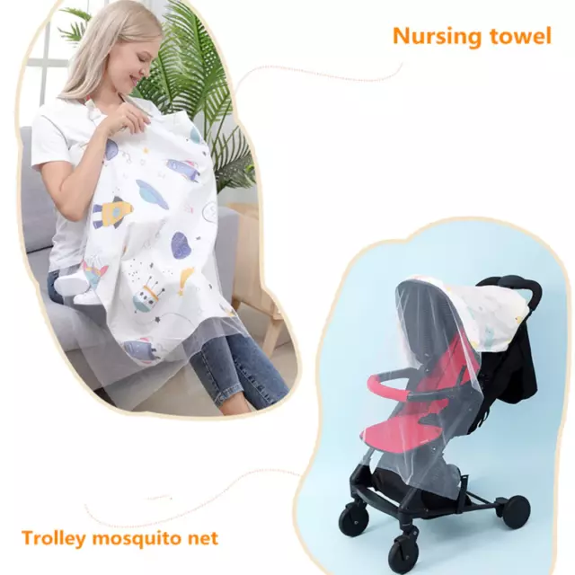 Portable Cover Nursing Breastfeeding Blanket Mosquito Net For Stroller Baby