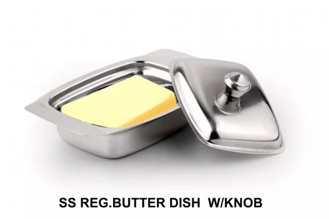 Stainless Steel Butter Dish with Lid Kitchen Breakfast Dining Serving Storage
