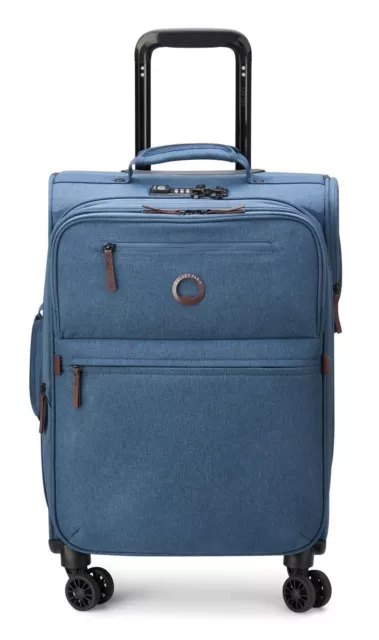 DELSEY PARIS Maubert 2.0 4 Double Rolls Expandable Cabin Trolley 55 Trolley Blue