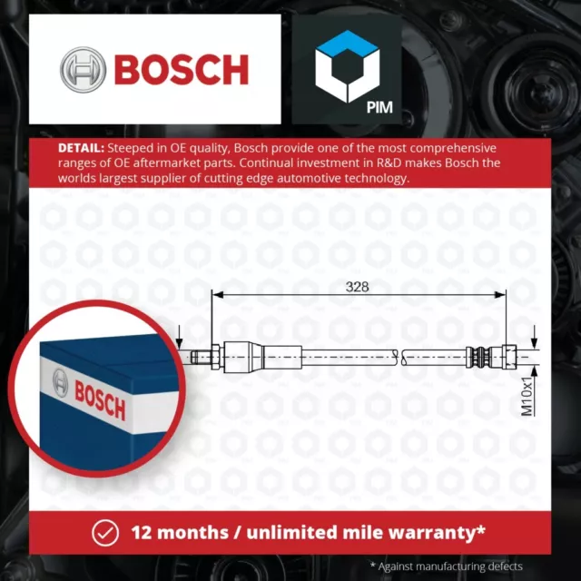 Brake Hose fits MERCEDES VITO W639 2.2D Rear 03 to 14 Hydraulic Genuine Bosch