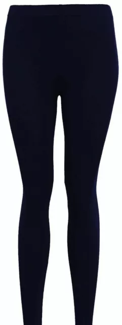 Ladies Womens Plain Leggings Full Length Cotton Black + Colours UK Size 4 - 26