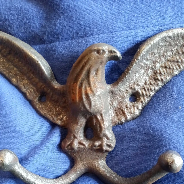 VTG  Amer Tack & Hardware 7” Eagle #123 Double Hooks Robe Coat Towel Hook Hanger 3