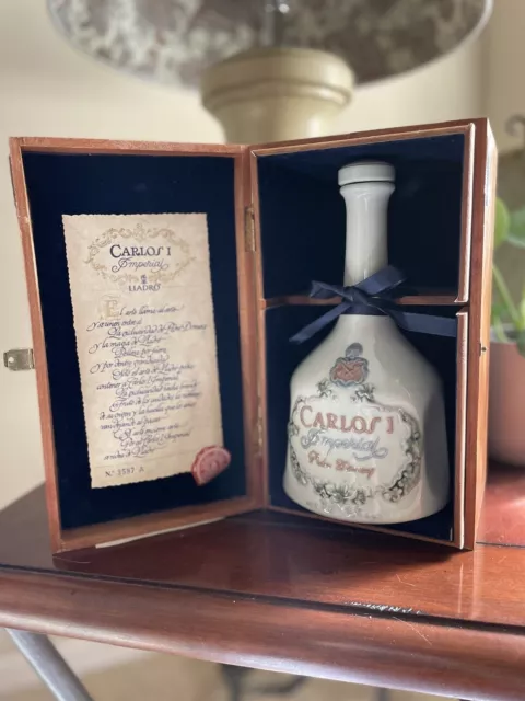 Empty Lladro Carlos I Gran Reserva Bottle 1989 With Wood Box