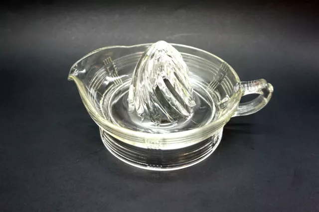 Vintage 1930's Hazel Atlas Criss Cross clear glass Reamer ~ Excellent Condition!