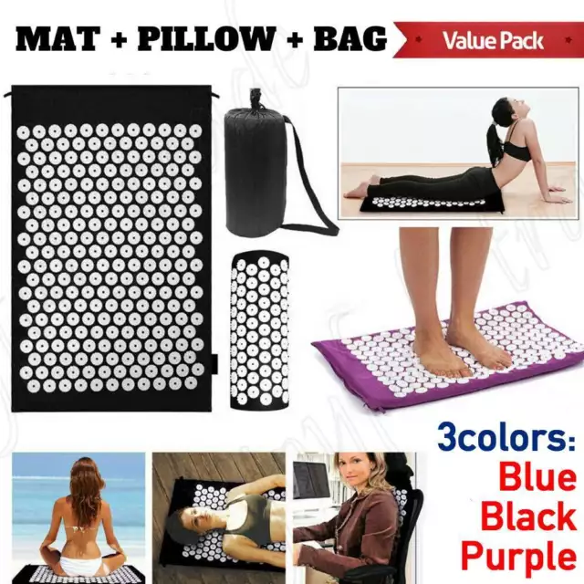 Massage Acupressure Mat Back Yoga Shakti Sit Lying Pain Stress Soreness Relax AU