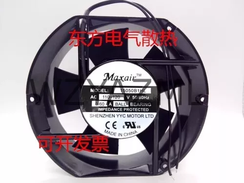 1PCS Maxair Fan 15050B1HL AC 110-120V 0.60A 17251 17CM 2-wire cooling fan