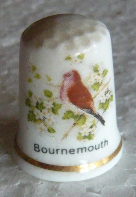 Dé à Coudre Porcelaine Collection – Motif Rouge-gorge Noël, Boîte Cadeau, édition Limitée