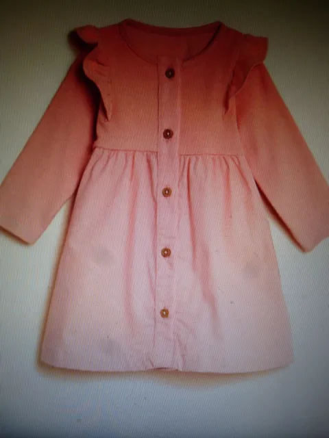 Girls Pink Long Sleeve Dress Age 18-24 MTHS.MARKS AND SPENCER.BNWT