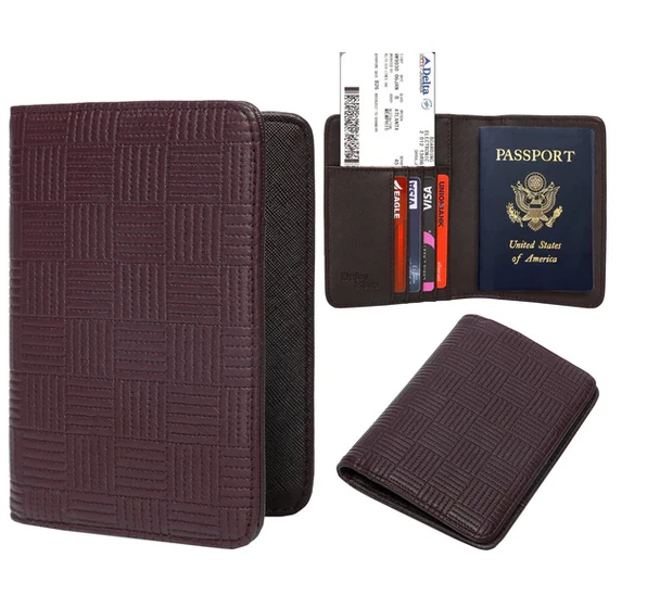 Slim Leather Travel Passport Wallet Holder RFID Blocking ID Card Case Cover US
