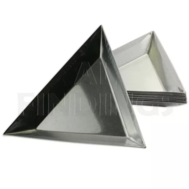 12 x Bead sorting trays scoops aluminium triangle design craft glass sort tool