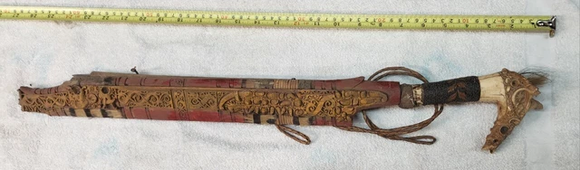 Rare Antique Borneo Dayak Headhunters Sword Mandau Paranh Ihlang