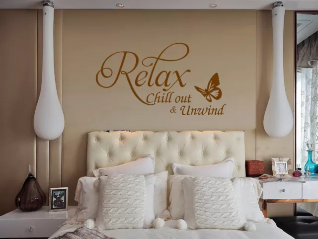 Relax Butterfly Vinyl Art Wall sticker Quote bedroom Wall Decal uk    SH139