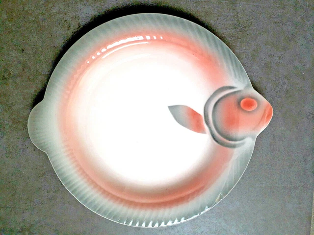 ASSIETTE à POISSON Faïence de DIGOIN & SARREGUEMINES Art Déco 1930 (12 en stock)