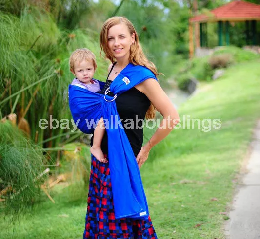 Walkabout Baby Ring Sling Carrier Pouch Cotton Newborn To Toddler Royal Blue NEW