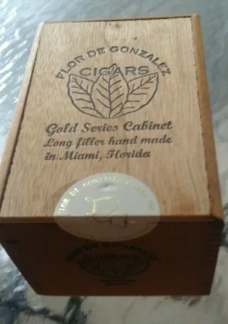 Empty Flor De Gonzalez Cigar Wooden Box Miami, Florida