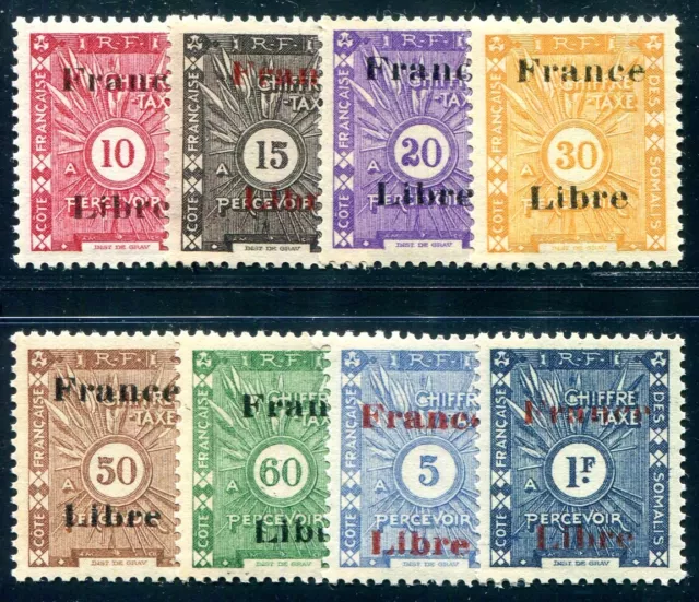 COTE SOMALI PORTO 1943 Yvert TT 29-36 ** POSTFRISCH TADELLOS TEILSATZ (F6235