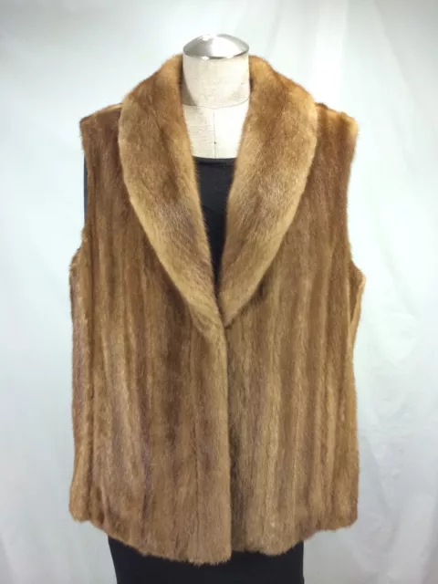 Free Shipg Extreme Luxurious Warm Lady Real U S Golden Female Mink Let Out Vest