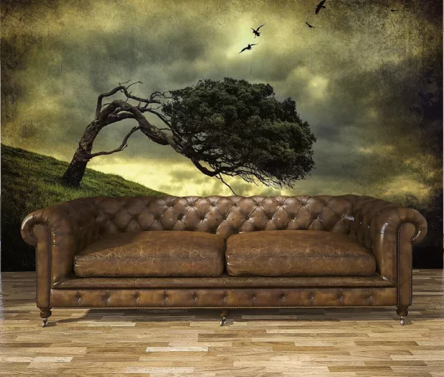 Dormitorio Foto Mural Papel Pintado 384x259cm Premium Miedo Vintage Árbol