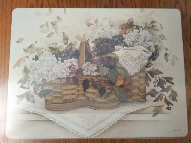 8 Pimpinela Corcho Espalda FLORES DE CISNE PERAS DORADAS 15 3/4"" X 11 3/4"" Plateles