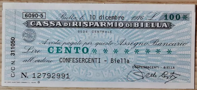 Miniassegni Cassa Di Risparmio Di Biella