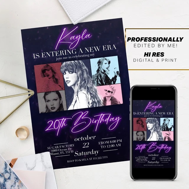 Editable Swift Eras Tour Birthday Invitation Template vrogue.co