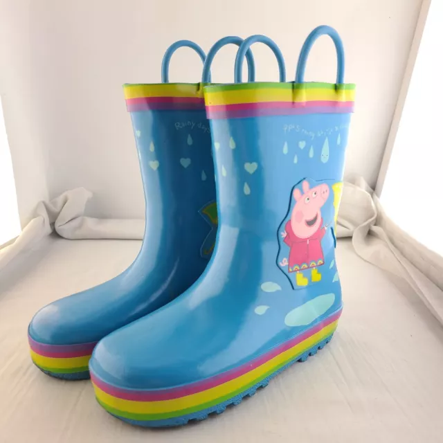 Peppa Pig Puddle Fun Rain Boots Wellies Girls Sz. 9/10