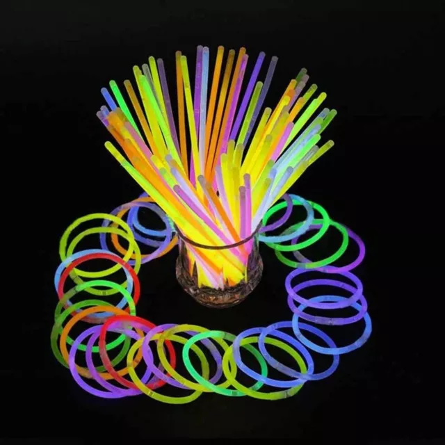 50x  MEGA Knicklichter,  Glowsticks  HELL Leuchtstäbe, 5 Farben,  Armband