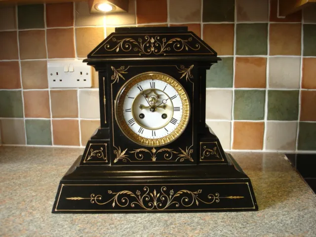 Victorian 8 day open escapement mantle clock