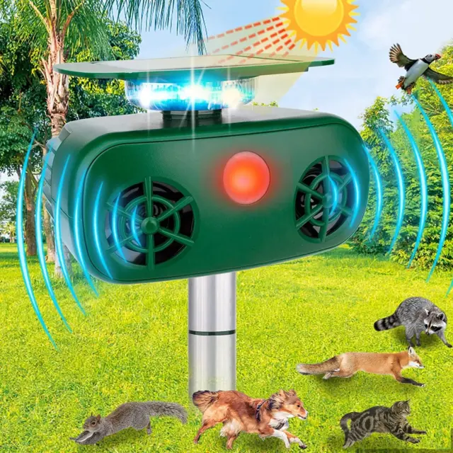 Solar Powerwd Animal Repeller, Ultrasonic Animal Repeller, Cat Repellent Outdoor