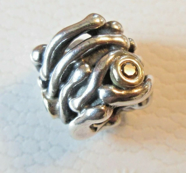 Pandora Two Tone Rare Charms PANDORA TWO TONE 14ct Abstract Charm