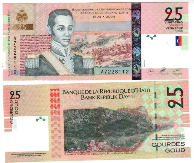 République HAITI Billet 25 Gourdes 2004 P273a NEUF UNC