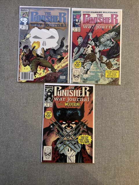 The Punisher War Journal #4  #6 & #7 - 1989 Marvel Copper Comic Book Lot Jim Lee