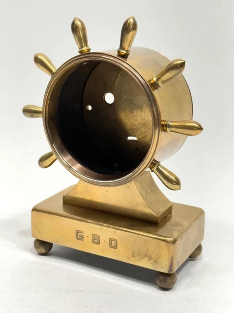 Vintage 1931 Chelsea Clock Ships Wheel Marine Solid Brass Housing Desk PARTS