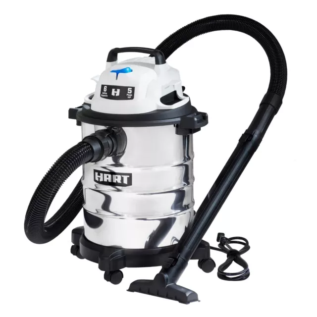 6 Gallon 5 Peak HP Stainless Steel Tank Wet/Dry Shop Vacuum Cleaner Blower