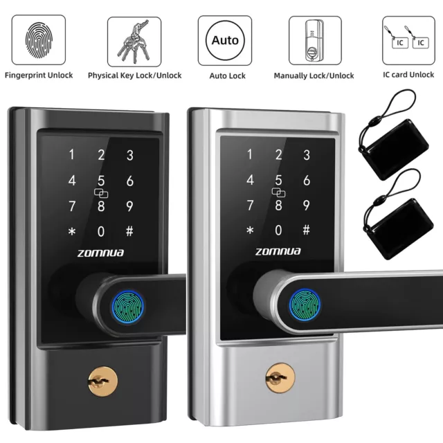 Smart Door Lock with Handle, Fingerprint Keyless Entry Electronic Digital Keypad