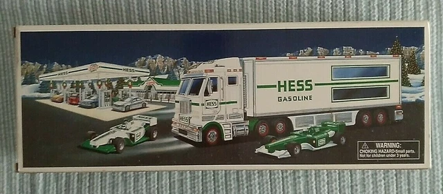 New Christmas 2003 Hess Gasoline Toy Truck & Race Cars Original Box Collectible