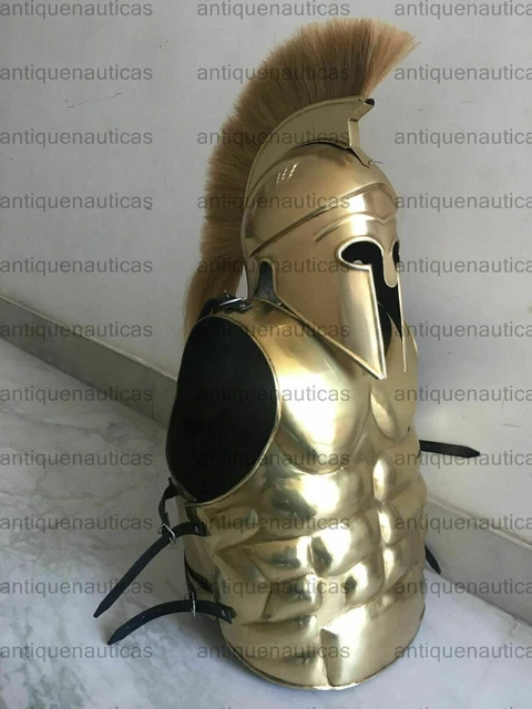 Mittelalterliche Rüstung Muskeljacke mit korinthischem Helm Halloween antik...
