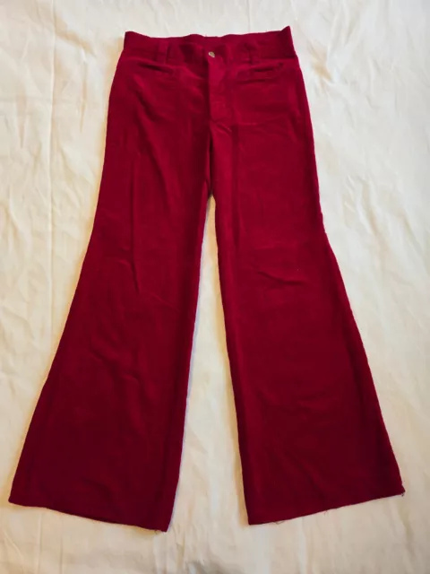 VINTAGE MISS HOLLY Corduroy Flares Bell Bottom Cotton Jeans Women's Red ...