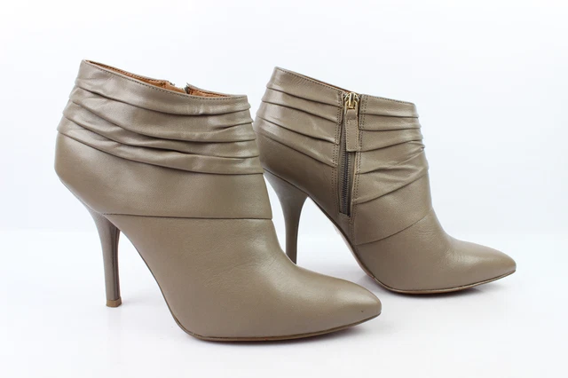 Bottines Boots Talons Aiguilles NINE WEST Cuir Gris taupe T 39 TRES BON ETAT