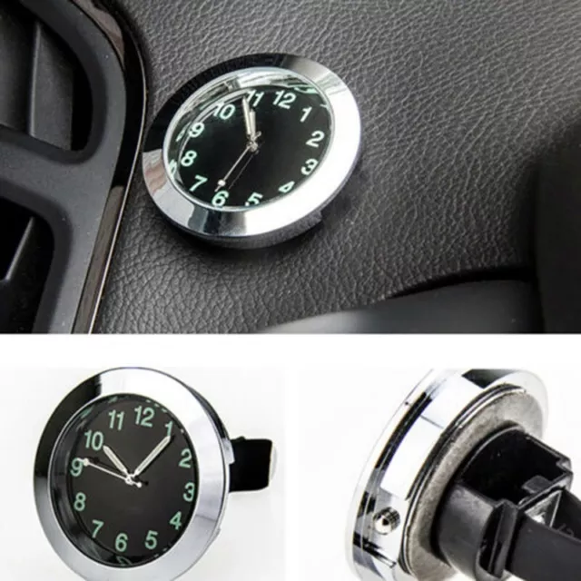 Argent Voiture Horloge Montre Avec Double Face Bande 1pc Métal Chrome Durable