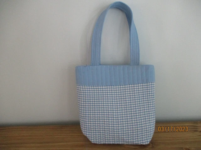 Small Diaper, Snack or Tote Bag Blue Checkered
